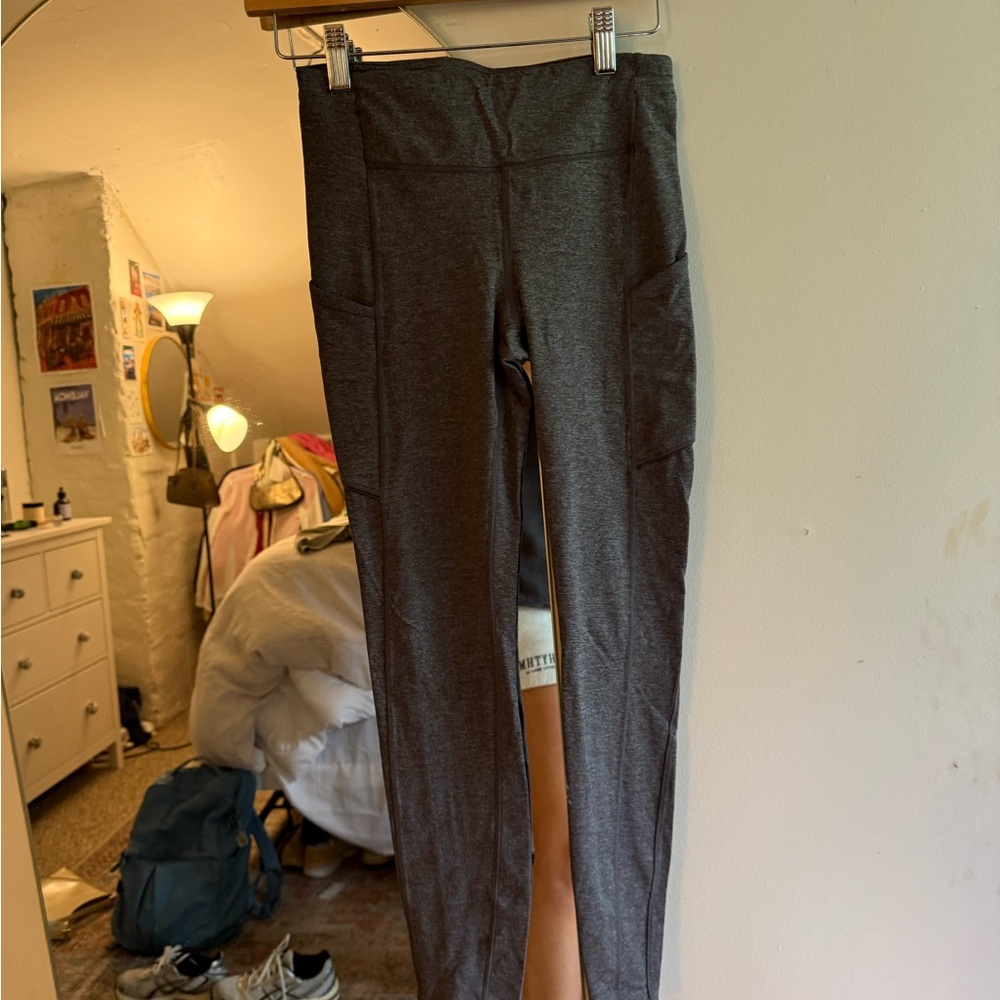 Gray High-Waisted Leggings
